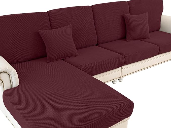 LA MEACK Couch Cushion Covers for Sectional Sofa L Shape Washable Separate Seat by LA+MEACK