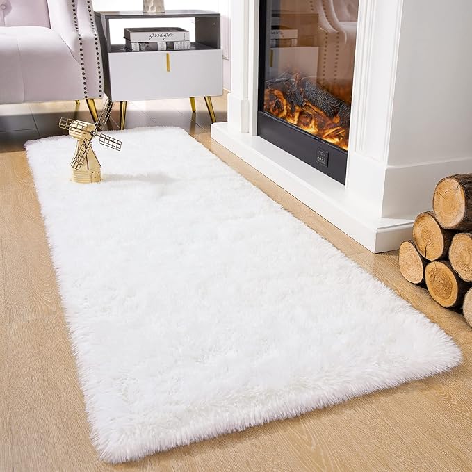 Chicrug Soft Runner Rugs for Bedroom Living Room Plush Fluffy Rug 2x8 | Shag - Image 2