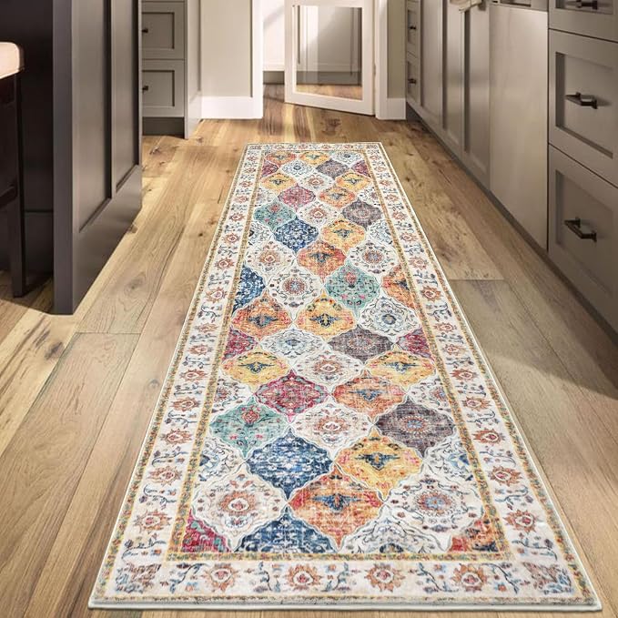 HEBE Hallway Runner Rug 2'8''x8', Washable Non Slip Kitchen Rug Runner | Soft - Image 7