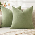 MIULEE Sage Green Chenille Couch Throw Pillow Covers, 18x18 | Set of 2 by MIULEE