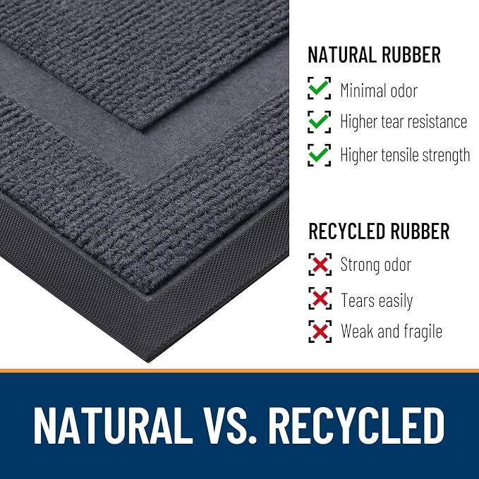 OLANLY Front Door Mat Outside 47x32, All-Season Heavy-Duty Rubber Doormat | - Image 4