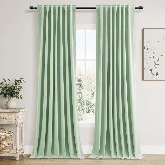100% Blackout Curtains 120 Inch Length 2 Panels Set by Guken