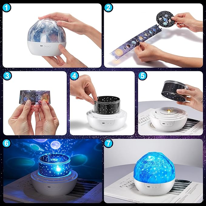 Solar System for Kids Projector Night Light, 360°Rotating+5 Films Planet Space Projector for Bedroom, Bright Night Light for Boys Room, Space Toys for Kids 3-5, Solar System Planet Toys for Boy Gifts