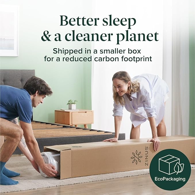 ZINUS 12 Inch True Support Hybrid Mattress [New Version], Queen, Fiberglass Free, Medium Feel, Motion Isolation, Certified Safe Foams & Fabric, Mattress in A Box