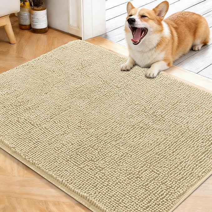 OLANLY Dog Door Mat for Muddy Paws 40x32, Super Absorbent Chenille Mud Mat | by OLANLY