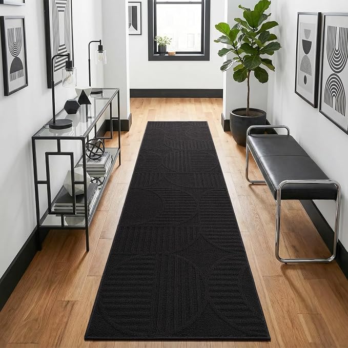 Findosom Washable Runner Rug 2x6, Geometric High-Low Textured Non Slip Hallway - Image 6