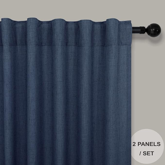 Navy Blue Curtains 38 Inch Wide - Image 3