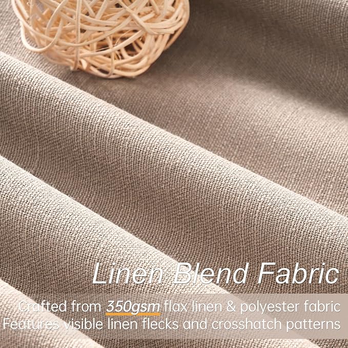 Topfinel 120 Inch Linen Blackout Curtains 2 Panels - Image 2