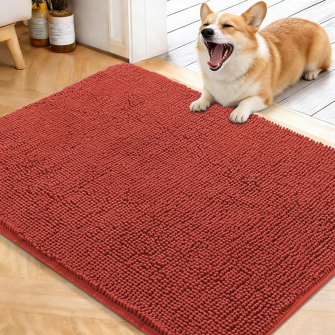 OLANLY Dog Door Mat for Muddy Paws 40x32, Super Absorbent Chenille Mud Mat | by OLANLY