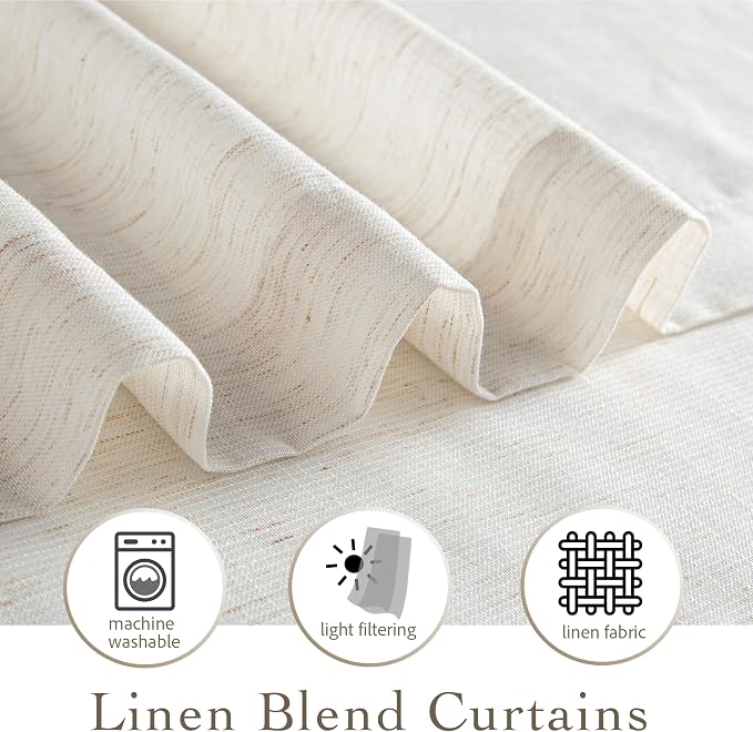 RYB HOME Extra Long Linen Curtains - Image 5