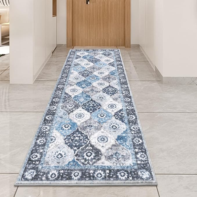 HEBE Hallway Runner Rug 2'x6', Washable Non Slip Kitchen Rug Runner | Soft Boho - Image 7
