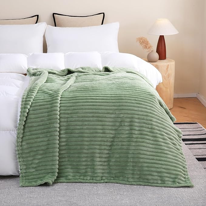 Sage Green Fleece Throw Blanket 60”×80” - Image 3