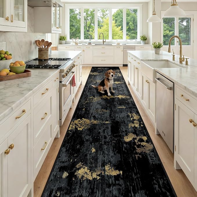 RELEANY Washable Runner 3'x12' Abstract Area Rug by RELEANY