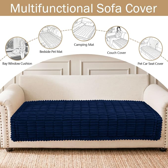 Couch Cover for Dogs, Washable Non Slip Plush Flannel Sofa Protector | Thick - Image 3
