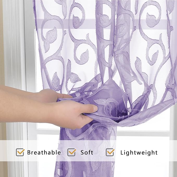 Furman Extra Long Sheer Curtains 96 inches Long - Image 5