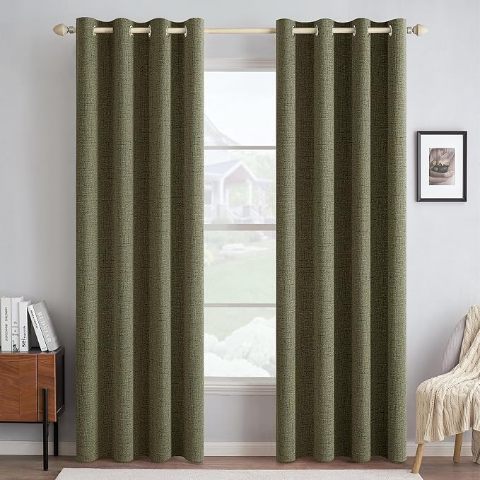 MIULEE 100% Blackout Linen Curtains by MIULEE