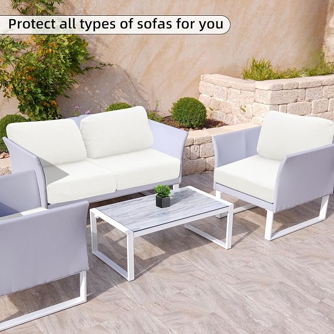 8PCS Patio Cushion Covers.Patio Furniture Couch SeatSlipcovers | Washable - Image 4