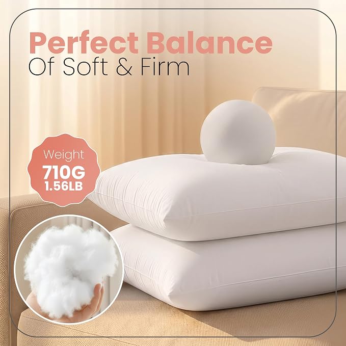 Utopia Bedding 16x24 Pillow Inserts, 2 Pack | Indoor cushion inserts - Image 2