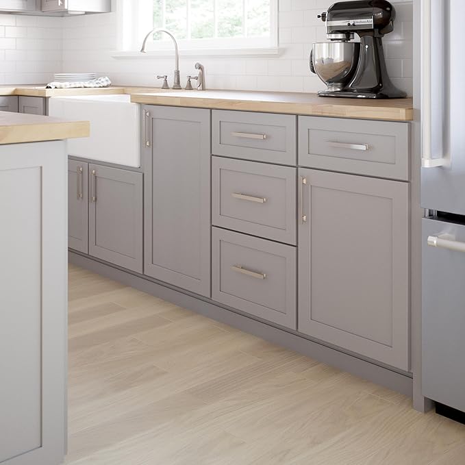 FRANKLIN BRASS Tiered Foot (10-Pack) Cabinet Handles 5-1/16" Hole Center Pulls | Satin Nickel Hardware Kitchen Door, Drawers, Dressers, Furniture P49574C-SN-B