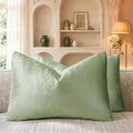 GIGIZAZA Sage Green Velvet Throw Pillow Covers 12x20 Pack of 2 | Decorative by GIGIZAZAFocusingonhomedecoration