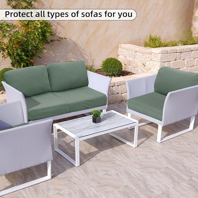 8PCS Patio Cushion Covers.Patio Furniture Couch SeatSlipcovers | Washable - Image 6