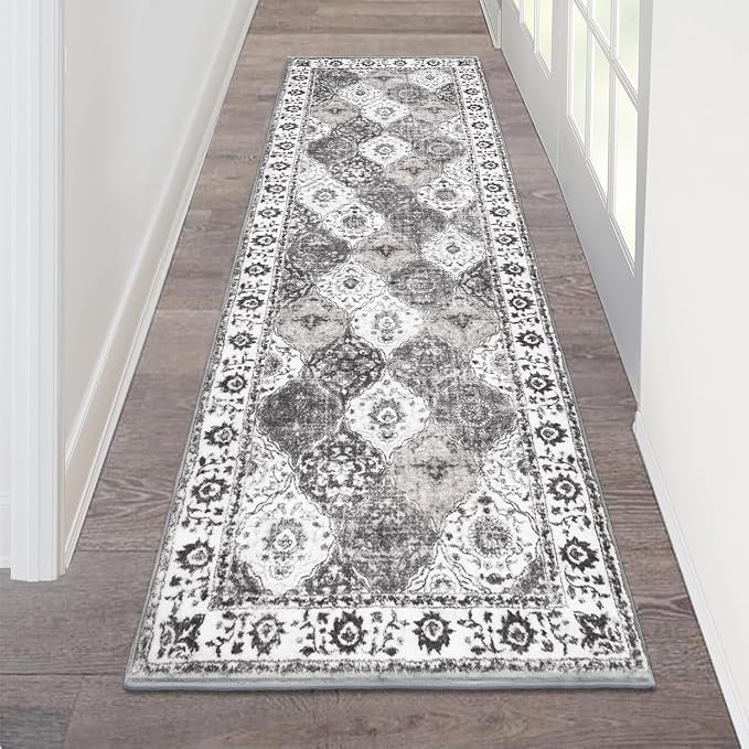 HEBE Hallway Runner Rug 2'x6', Washable Non Slip Kitchen Rug Runner | Soft Boho by HEBE
