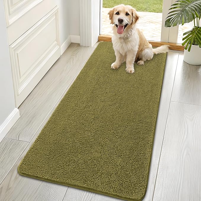 OLANLY Dog Door Mat for Muddy Paws 70x35, Super Absorbent Chenille Mud Mat | by OLANLY