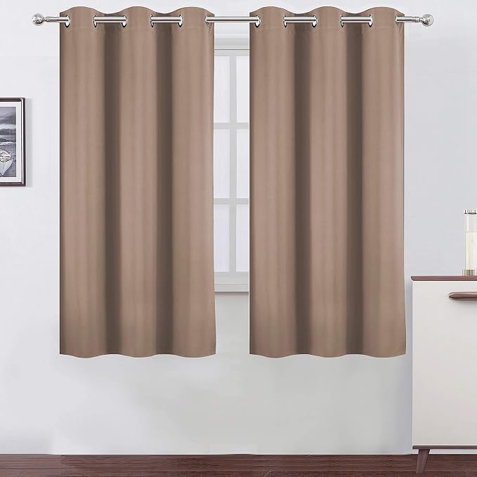 Cappuccino Blackout Curtains 38 x 54 Inch Length/Set of 2 Curtain by Lemomo