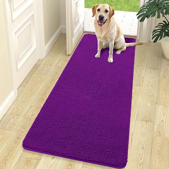 OLANLY Dog Door Mat for Muddy Paws 70x24, Super Absorbent Chenille Mud Mat | by OLANLY