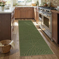 Lahome Green Runner Rug, 2x8 Washable Runner Rug by Lahome