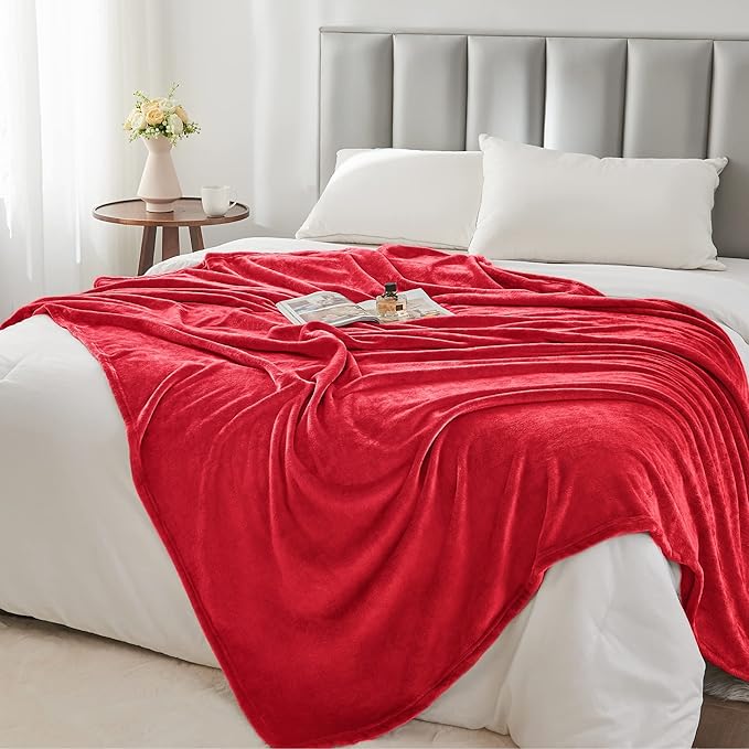 BEDELITE Fleece Blanket Soft Plush Twin Size Blanket Red 60"x80" | Ultra Soft - Image 6