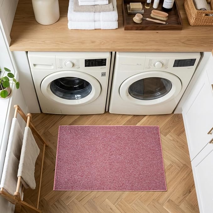 2x3 Red/White Area Rug Washable Non-Slip Soft Thin - Image 4