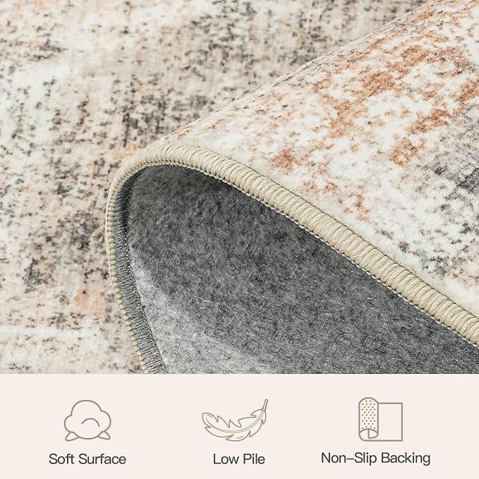 8ft Area Rug for Living Room, Abstract Washable Non-Slip Large Rugs, Dining Room - Image 7
