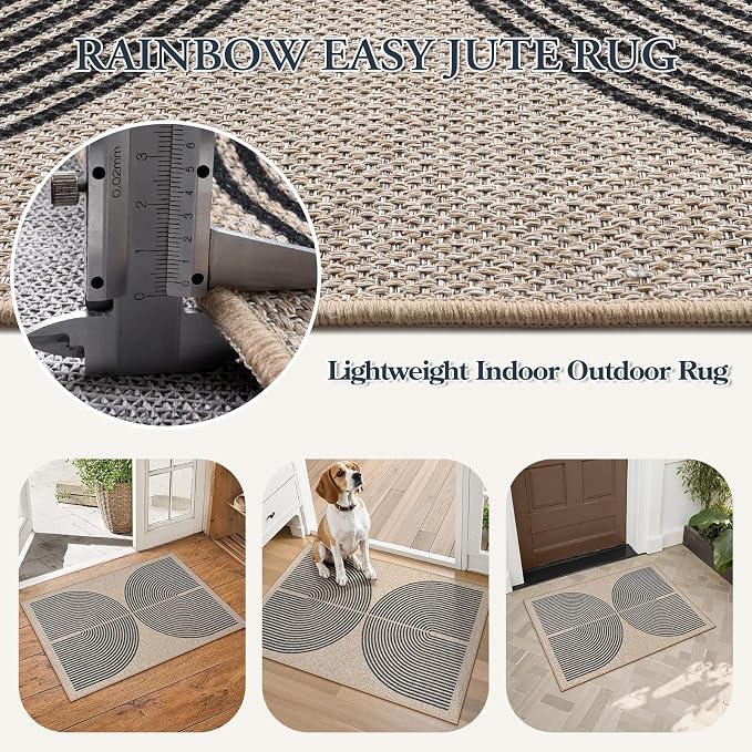Lahome Rainbow Easy Jute Welcome Mat - Image 5