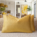 GIGIZAZA Yellow Velvet 20x12 Lumbar Decorative Throw Pillow Covers by GIGIZAZAFocusingonhomedecoration
