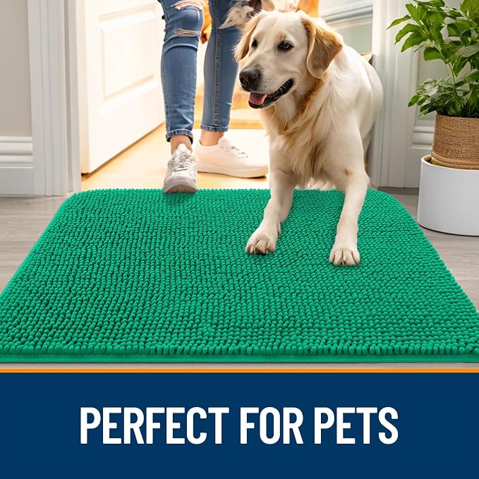 OLANLY Dog Door Mat for Muddy Paws 30x20, Super Absorbent Chenille Mud Mat | - Image 6