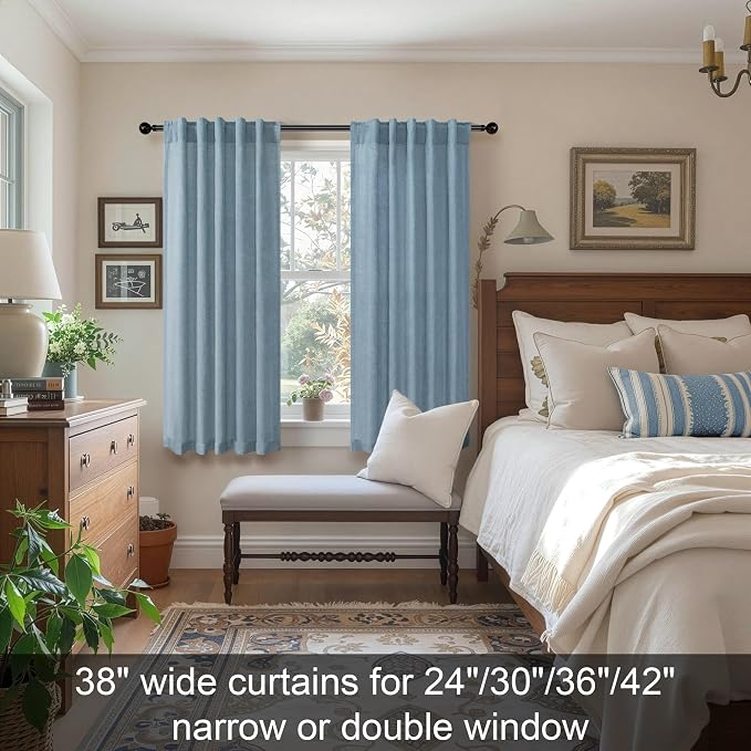 Pitalk Blue Curtains 38 Inch Wide - Image 2