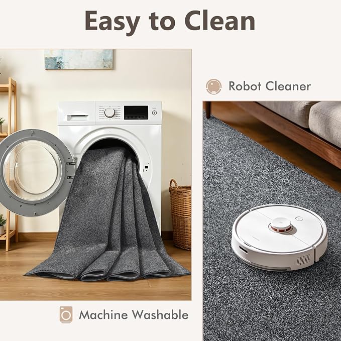 4x6 Black/White Area Rug Washable Non-Slip Soft - Image 7