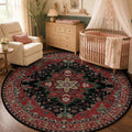 RELEANY Washable Area Rug, Round 5ft, Water Repellent, Pet Friendly, Vintage by RELEANY