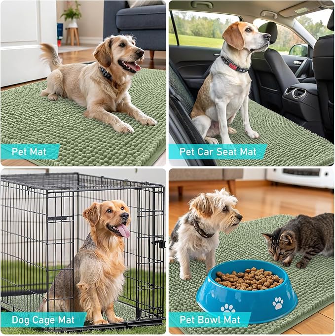 OLANLY Dog Door Mat for Muddy Paws 48x30, Super Absorbent Chenille Mud Mat | - Image 7