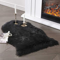 SERISSA 2x3 Fluffy Black Faux Sheepskin Shaggy Rug by SERISSAHomeDecorCollection