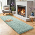 Sage Green Runner Rugs for Kids Bedroom Living Room Plush Fluffy Rug 2x6 Ft | by PAGISOFE
