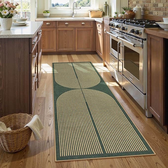 Lahome Enfys Modern Rainbow Easy Jute Entryway Runner Rug, Washable Carpet - Image 3