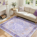 RELEANY Washable Area Rug, Water Repellent, Pet Friendly, Vintage Floral Boho by RELEANY