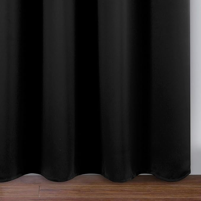 Black Thermal Blackout Curtains/42 x 95 Inch/Set of 2 Panels Room Darkening - Image 9