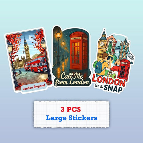 100 Pieces England Sticker London Travel Funny Stickers Vinyl Waterproof for Kids Adults Car, Wall Decor Decal, Hard hat Scrapbook Laptop Phone Birthday Christmas Gift