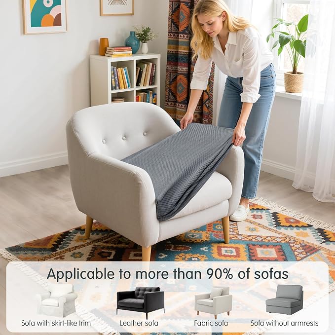 Hokway Couch Cushion Covers Stretch Cushion Covers Sofa Seat Cushion Slipcover - Image 5
