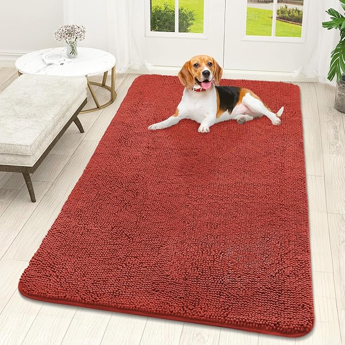 OLANLY Dog Door Mat for Muddy Paws 59x32, Super Absorbent Chenille Mud Mat | by OLANLY