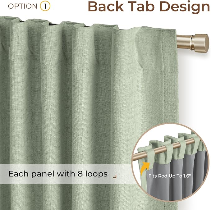 INOVADAY 100% Blackout Linen Curtains - Image 3