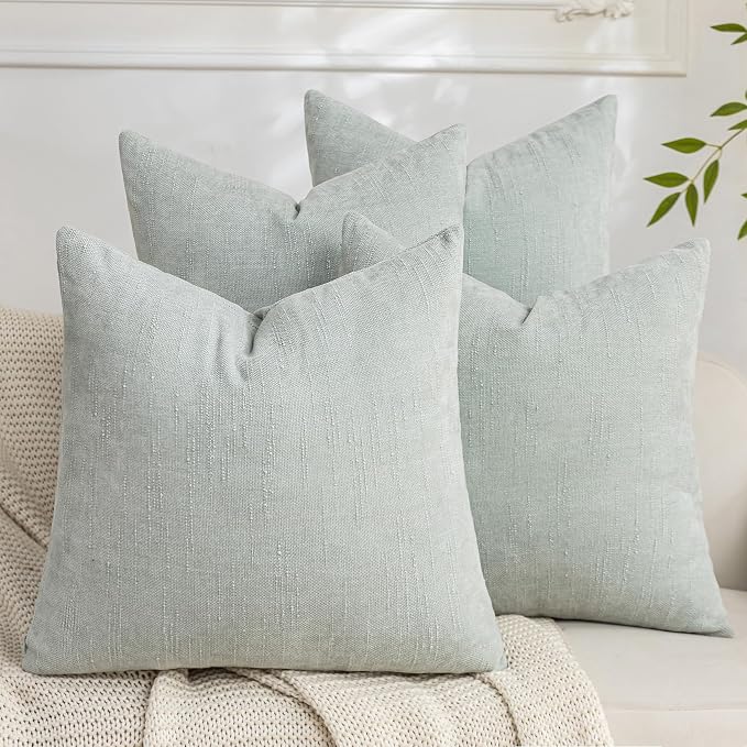 Set of 4 Soft Textured Decorative Throw Pillow Covers 20x20 Inch Cozy Farmhouse by Cozoomy